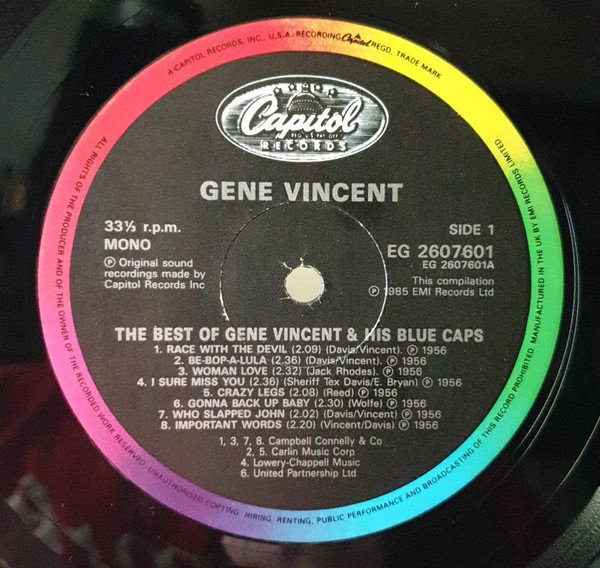 Gene Vincent And His Blue Caps* The Best Of Gene Vincent And His Blue Caps-LP, Vinilos, Historia Nuestra