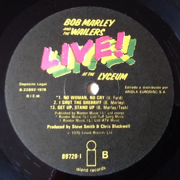 Bob Marley And The Wailers, Live!-LP, Vinilos, Historia Nuestra