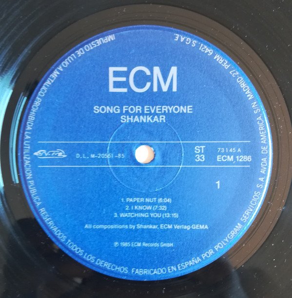 Shankar Song For Everyone-LP, Vinilos, Historia Nuestra
