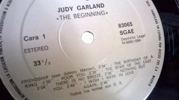 Judy Garland The Beginning-LP, Vinilos, Historia Nuestra