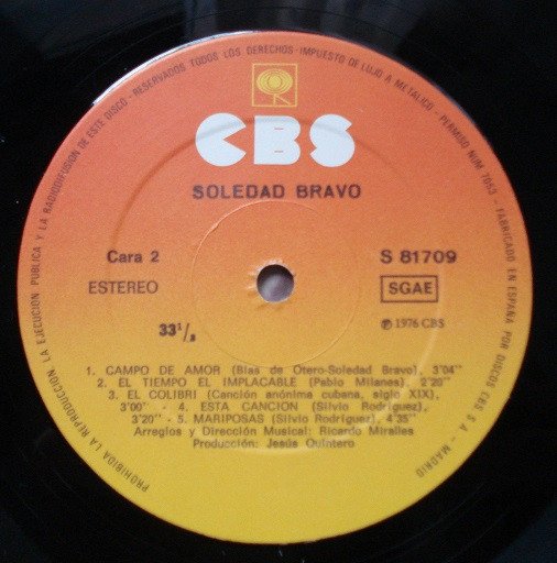 Soledad Bravo Soledad Bravo-LP, Vinilos, Historia Nuestra