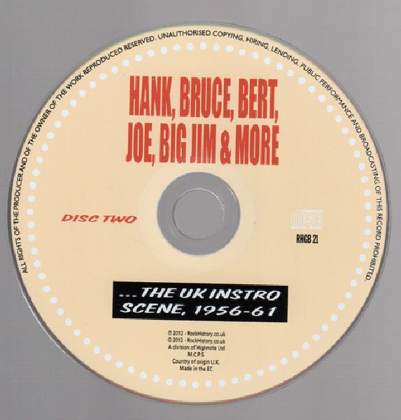 Various, Hank Bruce Bert Joe Big Jim & MoreThe UK Instro Scene 1956-61-CD, CDs, Historia Nuestra