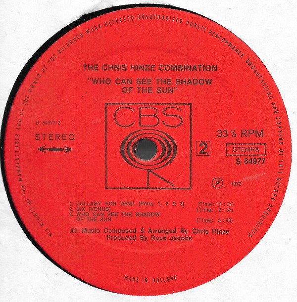 The Chris Hinze Combination, Who Can See The ...-LP, Vinilos, Historia Nuestra