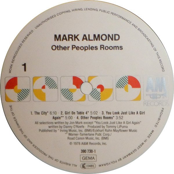 Mark Almond, Other Peoples Rooms-LP, Vinilos, Historia Nuestra