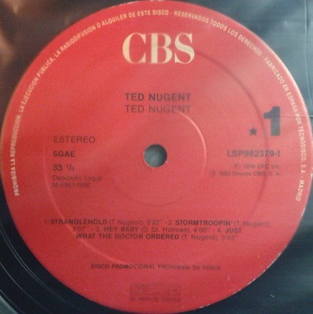 Ted Nugent Ted Nugent-LP, Vinilos, Historia Nuestra