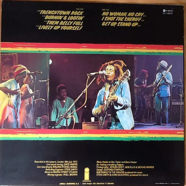 Bob Marley And The Wailers, Live!-LP, Vinilos, Historia Nuestra