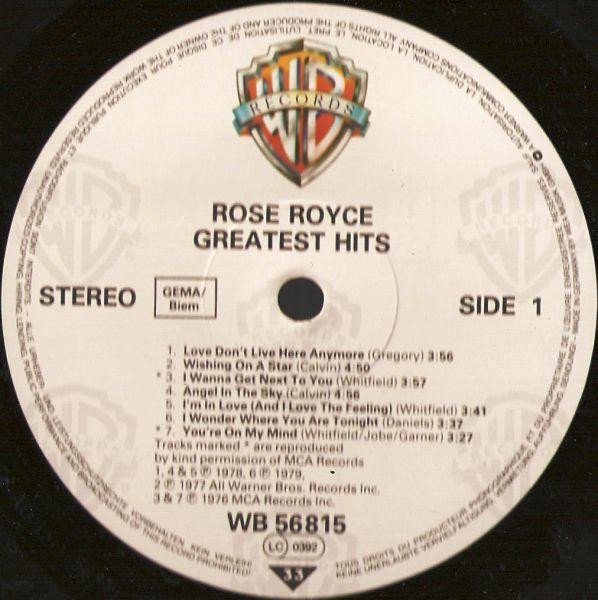 Rose Royce Greatest Hits-LP, Vinilos, Historia Nuestra