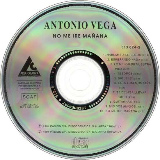 Antonio Vega, No Me Iré Mañana-CD, CDs, Historia Nuestra