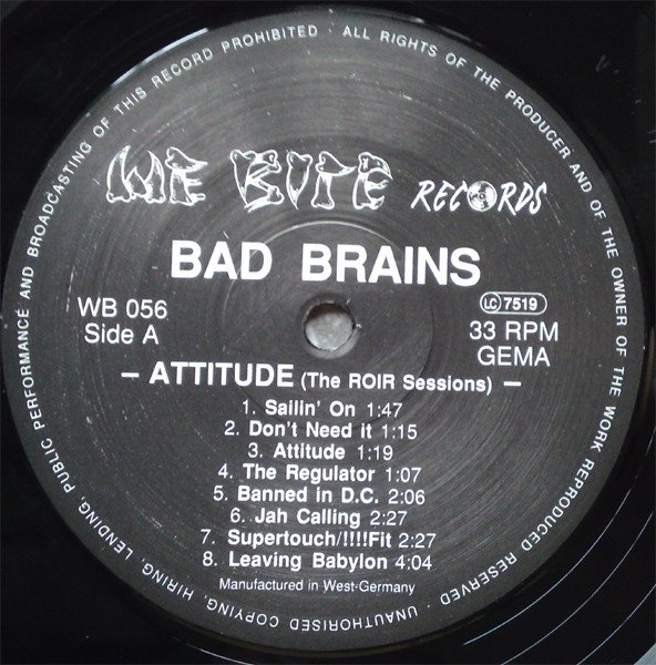 Bad Brains, Attitude (The ROIR Sessions)-LP, Vinilos, Historia Nuestra