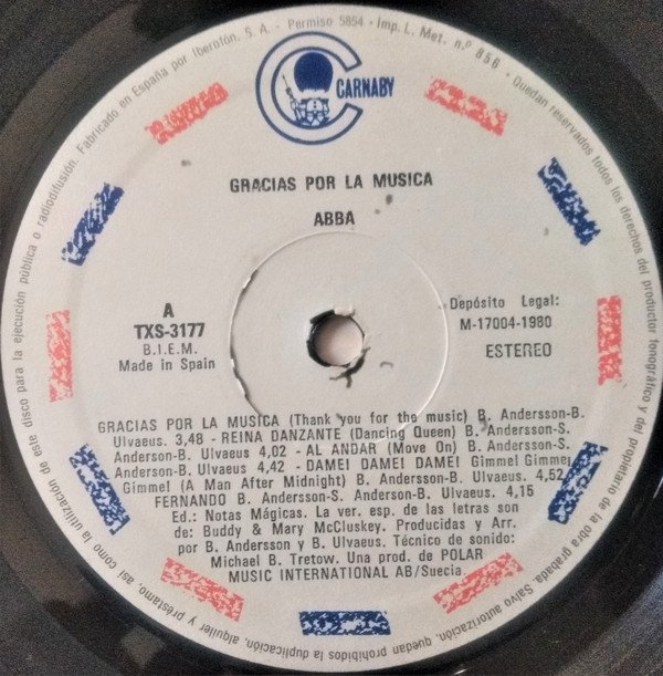 ABBA, Gracias Por La Musica-LP, Vinilos, Historia Nuestra