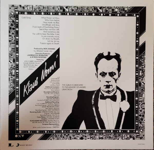 Klaus Nomi, Klaus Nomi-LP, Vinilos, Historia Nuestra