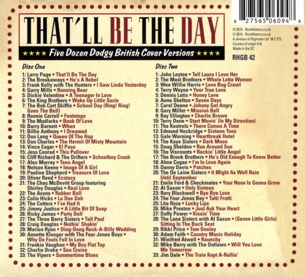 Various, That'll Be The Day - Five Dozen Dodgy British-CD, CDs, Historia Nuestra