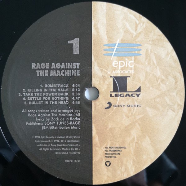 Rage Against The Machine Rage Against The Machine-LP, Vinilos, Historia Nuestra