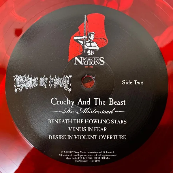 Cradle Of Filth, Cruelty And The Beast (Re-Mistressed)-LP, Vinilos, Historia Nuestra