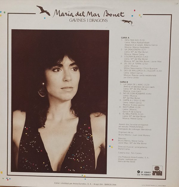 Maria Del Mar Bonet, Gavines I Dragons-LP, Vinilos, Historia Nuestra