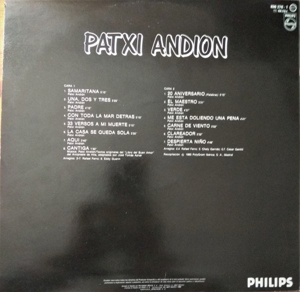 Patxi Andión, A Donde El Agua-LP, Vinilos, Historia Nuestra