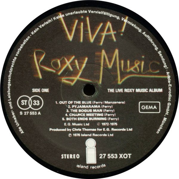 Roxy Music Viva! Roxy Music-LP, Vinilos, Historia Nuestra