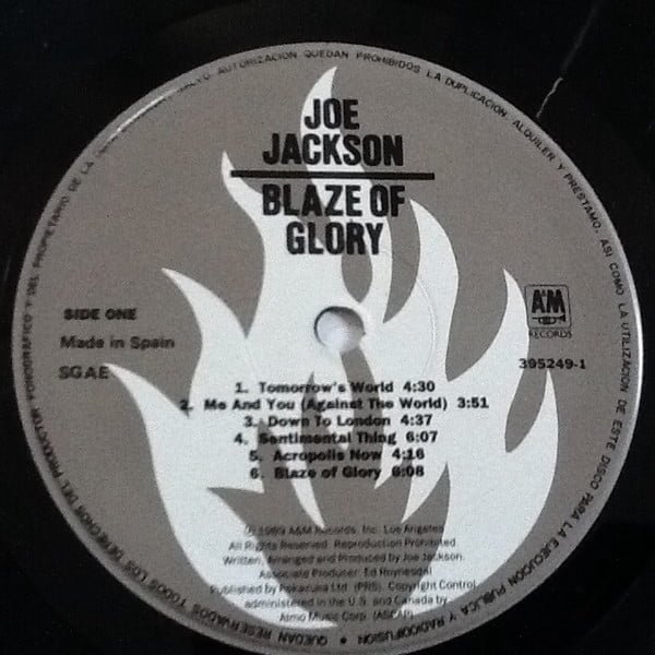 Joe Jackson Blaze Of Glory-LP, Vinilos, Historia Nuestra