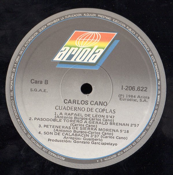 Carlos Cano, Cuaderno De Coplas-LP, Vinilos, Historia Nuestra