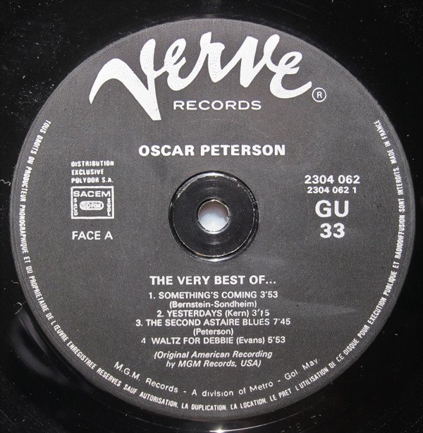 Oscar Peterson, The Very Best Of Oscar Peterson-LP, Vinilos, Historia Nuestra