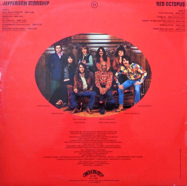 Jefferson Starship Red Octopus-LP, Vinilos, Historia Nuestra