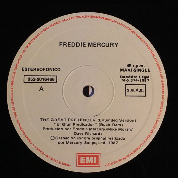 Freddie Mercury The Great Pretender-12, Vinilos, Historia Nuestra