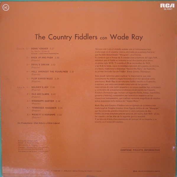 The Country Fiddlers Con Wade Ray, Down Yonder-LP, Vinilos, Historia Nuestra