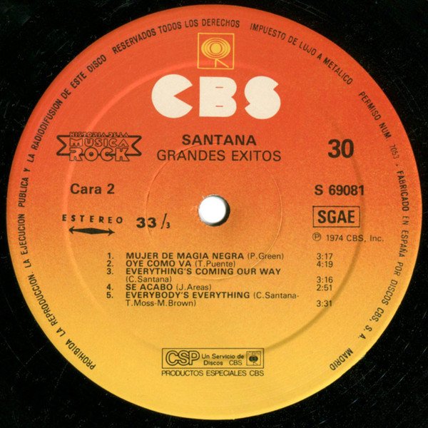 Santana Grandes Exitos-LP, Vinilos, Historia Nuestra