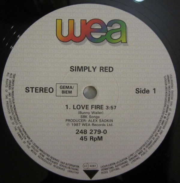 Simply Red Love Fire-12, Vinilos, Historia Nuestra