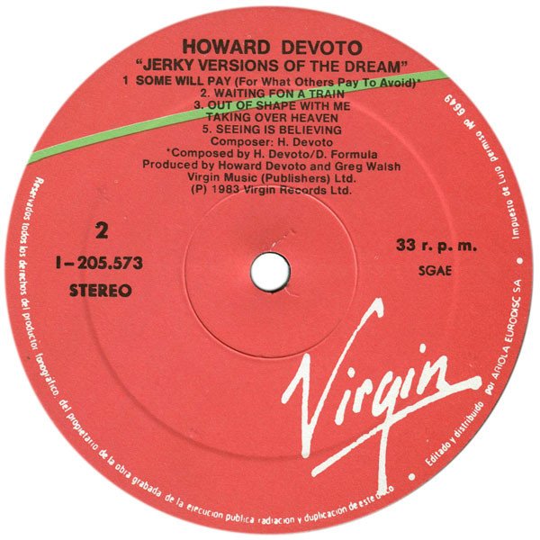 Howard Devoto Jerky Versions Of The Dream-LP, Vinilos, Historia Nuestra