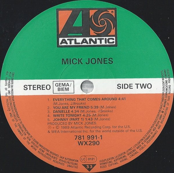 Mick Jones , Mick Jones-LP, Vinilos, Historia Nuestra