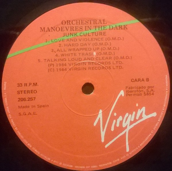 Orchestral Manoeuvres In The Dark, Junk Culture-LP, Vinilos, Historia Nuestra