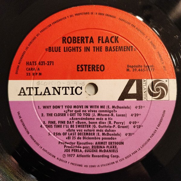 Roberta Flack Blue Lights In The Basement-LP, Vinilos, Historia Nuestra