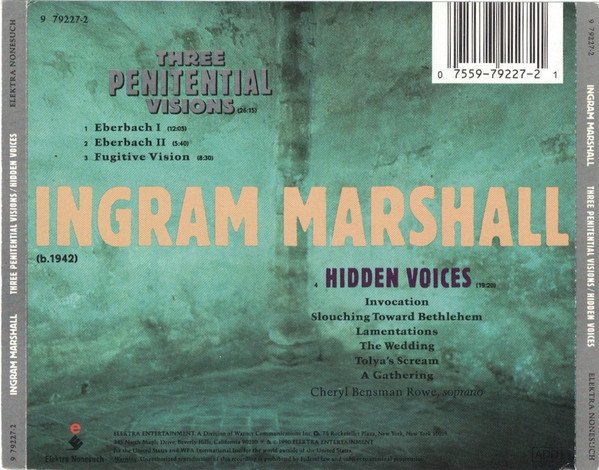 Ingram Marshall Three Penitential Visions / Hidden Voices-CD, CDs, Historia Nuestra