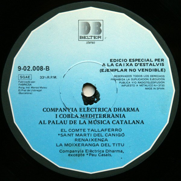 Companyia Elèctrica Dharma Concert Al Pa..ca Catalana-LP, Vinilos, Historia Nuestra