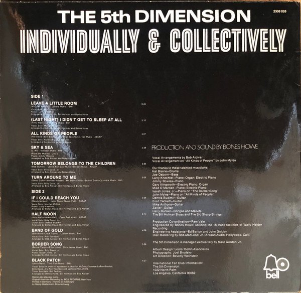 The 5th Dimension* Individually & Collectively-LP, Vinilos, Historia Nuestra