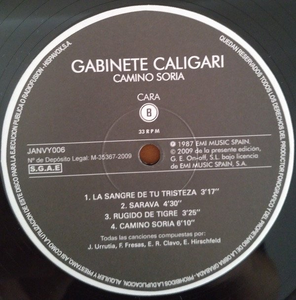 Gabinete Caligari Camino Soria-LP, Vinilos, Historia Nuestra