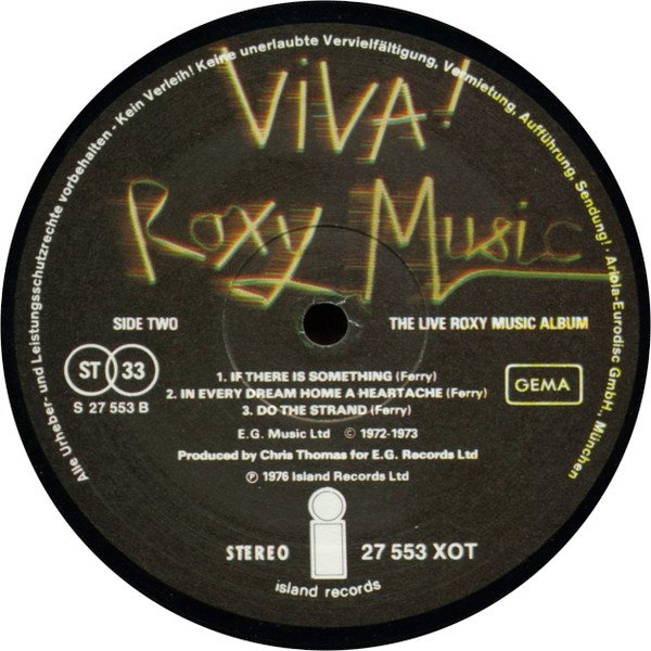 Roxy Music Viva! Roxy Music-LP, Vinilos, Historia Nuestra