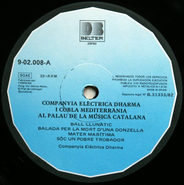 Companyia Elèctrica Dharma Concert Al Pa..ca Catalana-LP, Vinilos, Historia Nuestra