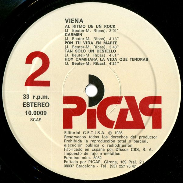 Viena , Al Ritmo De Un Rock-LP, Vinilos, Historia Nuestra