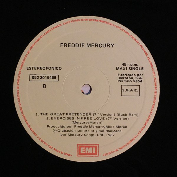 Freddie Mercury The Great Pretender-12, Vinilos, Historia Nuestra