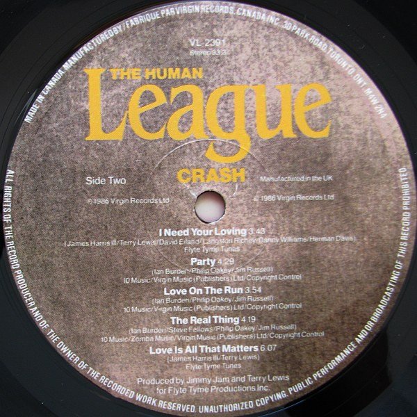 The Human League Crash-LP, Vinilos, Historia Nuestra