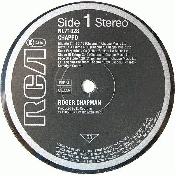 Roger Chapman Chappo-LP, Vinilos, Historia Nuestra