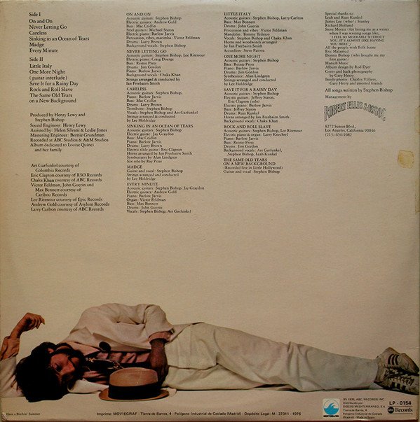 Stephen Bishop Careless = Despreocupado-LP, Vinilos, Historia Nuestra