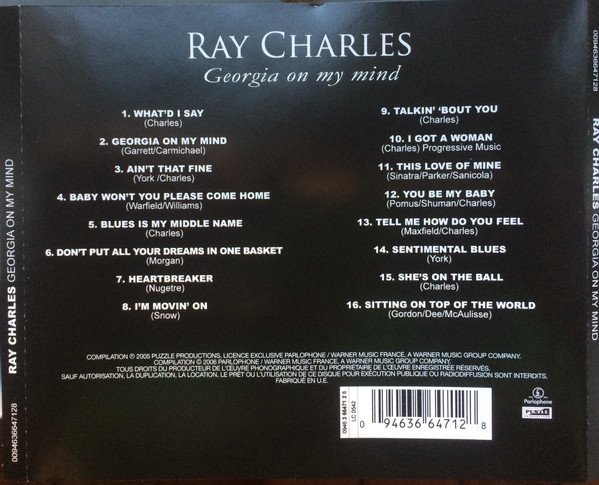 Ray Charles Georgia On My Mind-CD, CDs, Historia Nuestra