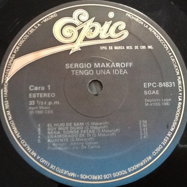 Sergio Makaroff Tengo Una Idea-LP, Vinilos, Historia Nuestra