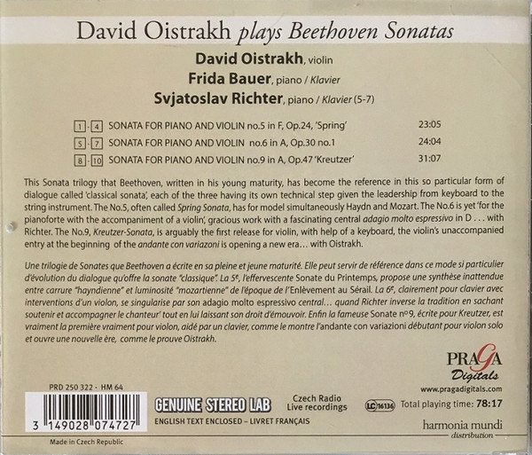 David Oistrakh Plays Beethoven -CD, CDs, Historia Nuestra