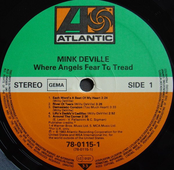 Mink DeVille, Where Angels Fear To Tread-LP, Vinilos, Historia Nuestra