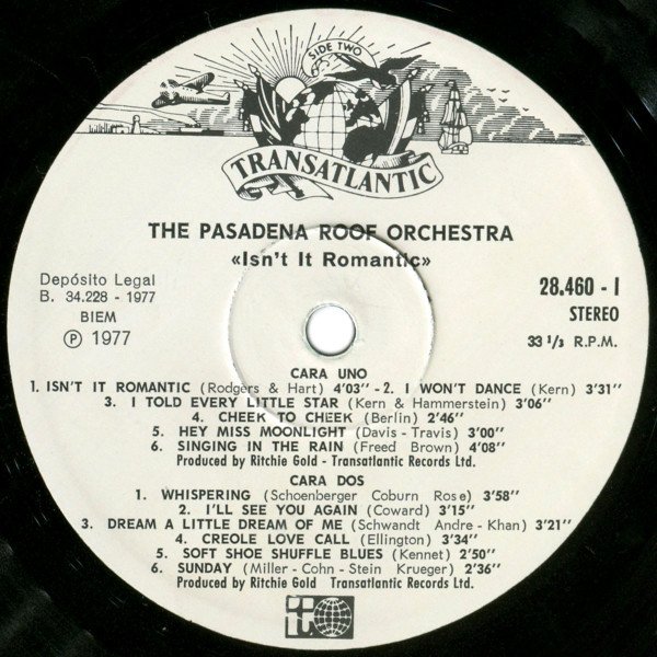 The Pasadena Roof Orchestra, A Talking Picture-LP, Vinilos, Historia Nuestra