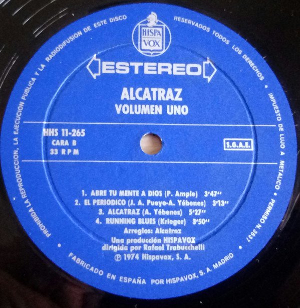 Alcatraz , Volumen Uno-LP, Vinilos, Historia Nuestra